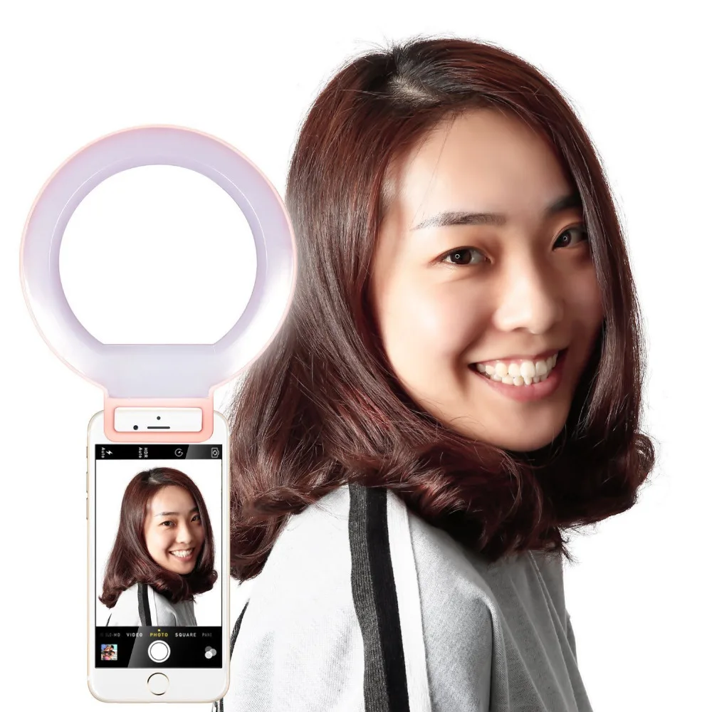 Neewer 5 12 5cm Pink Dimmable font b Smartphone b font LED Ring Selfie Light Selfie