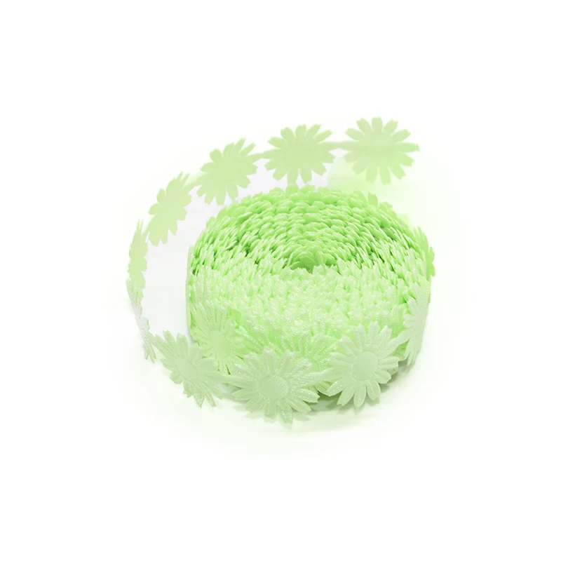 5 ярдов 18 мм цветок маргаритки кружевная отделка ткань тесемка шнурка полиэфира лента свадебное украшение швейная одежда аппликация DIY аксессуары - Цвет: R06 Apple green
