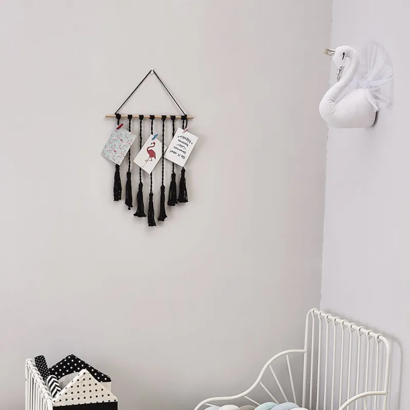 INS nórdico arcoíris borlas niños habitación decoración de la pared adornos hechos a mano macramé Bohemia artesanal decoración del hogar indio accesorios de la foto INS nórdico arcoíris borlas niños habitación decoración de la pared adornos hechos a mano macramé Bohemia artesanal decoración del hogar indio accesorios de la foto