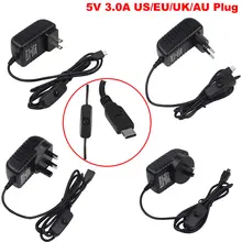 Raspberry Pi 4 adaptateur d'alimentation interrupteur marche/arrêt USB-C 5V 3.0A prise US/ue/royaume-uni/AU(China)
