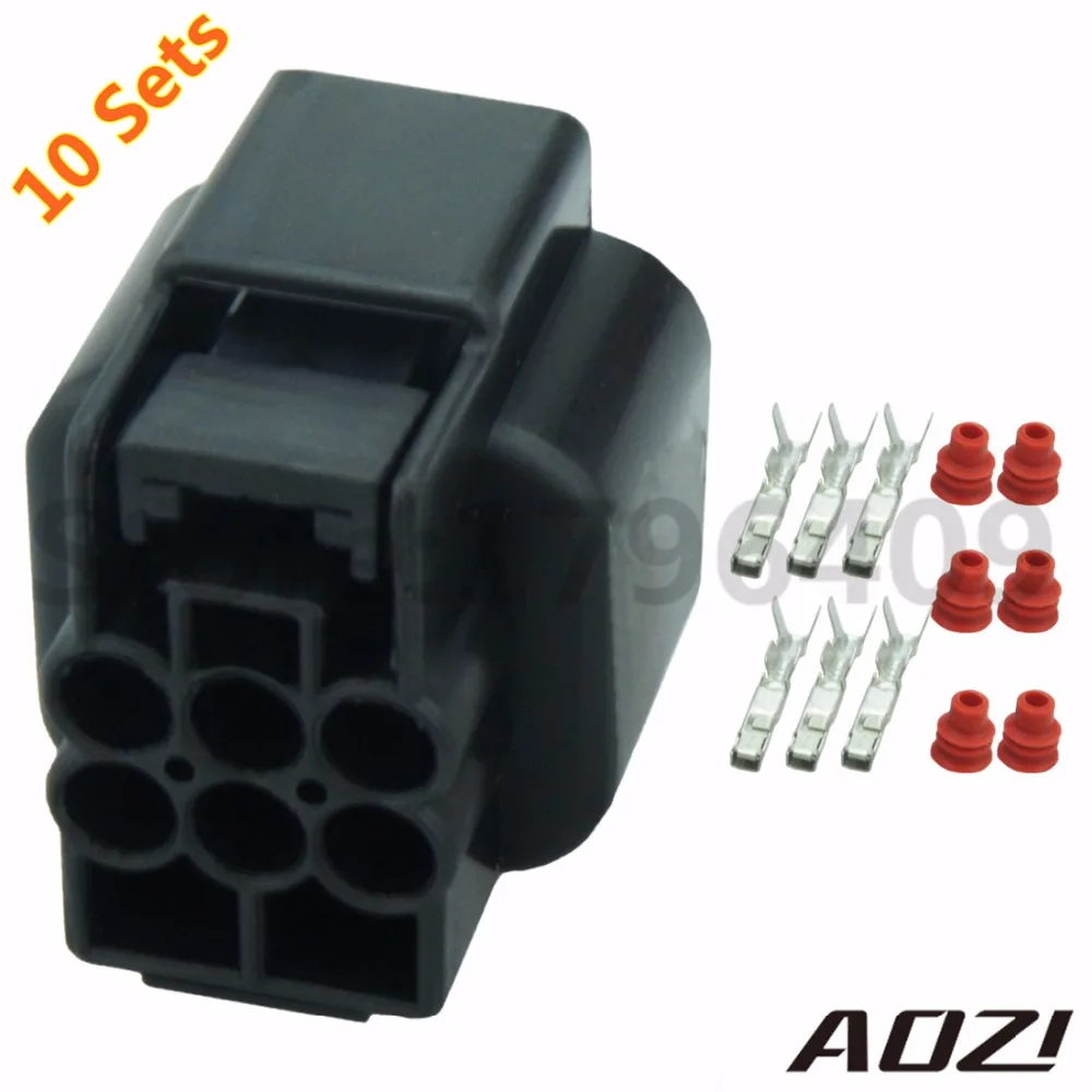 10sets kit Automotive Headlight Connector PB625 06027 With 6Pins 2.2mm Series Terminalin