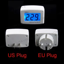 Medidor de voltagem digital, medidor de voltagem lcd, luz de fundo azul, voltímetro 110/220v, interruptor de tomada ue/eua volt power monitor