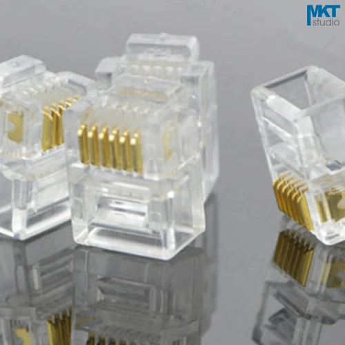 

1000Pcs 6P6C 6 Pins 6 Contacts RJ11 Telephone Modular Plug Jack,RJ11 Connector