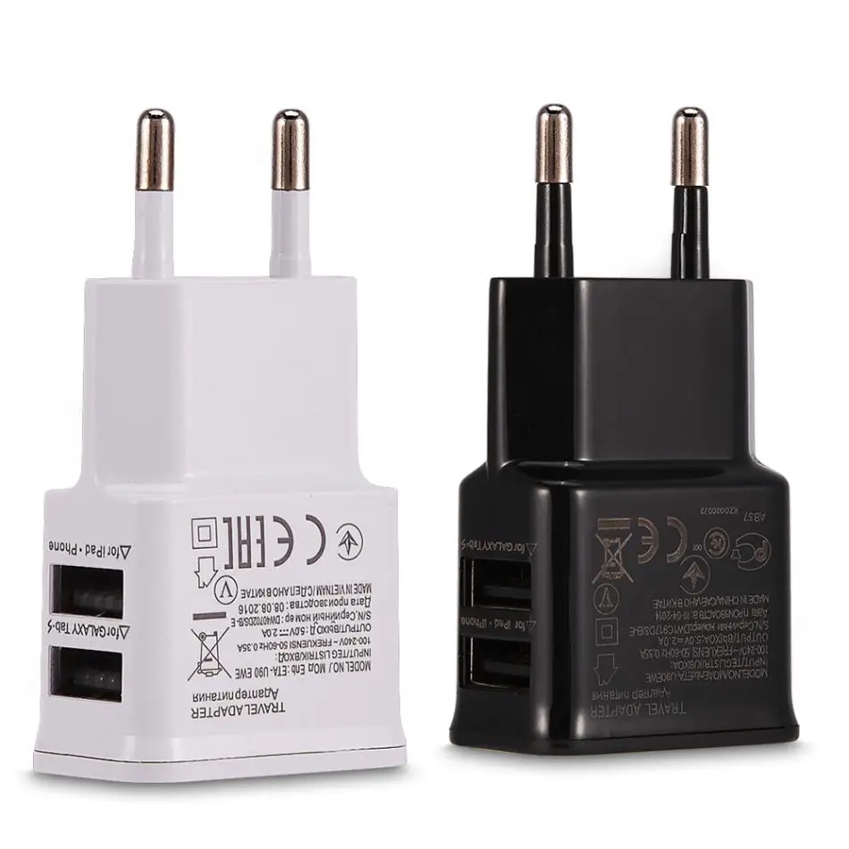 Универсальное портативное зарядное устройство с двумя usb портами 5 В 2 А для