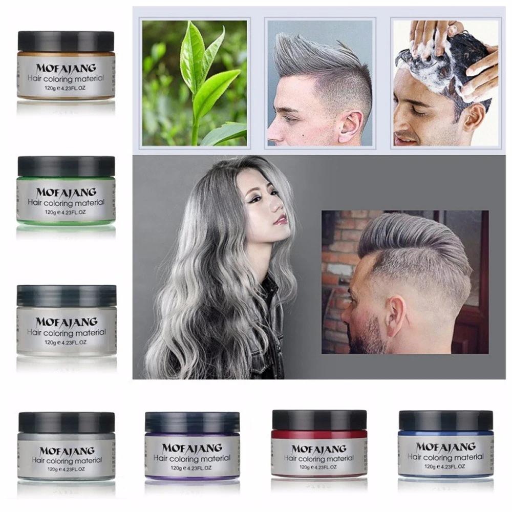 

Mofajang Harajuku Style Styling Products Hair Color Wax Dye One-time Molding Paste Seven Colors Hair Dye Wax maquillaje Make up