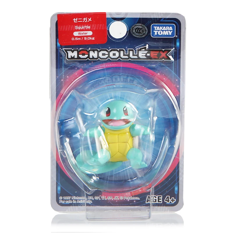 Takara Tomy Pokemon Moncolle-EX Sun Moon 4 см коллекция мини-игрушек Фигурка Сквиртл Новинка 968528