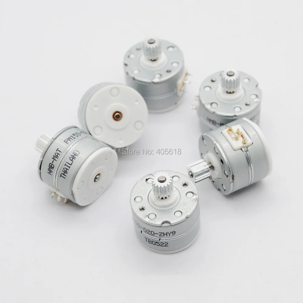 

NEW 10pcs NMB 3V -5V DC 2 phase 4 wire Micro stepper motor step angle 18 degrees with Metal gear free shipping