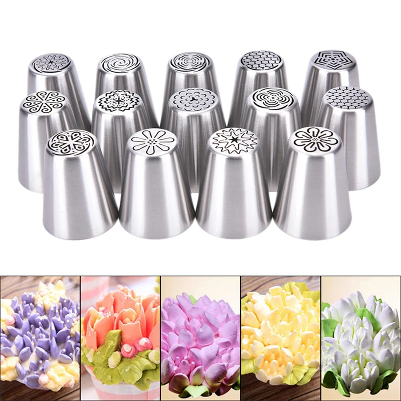 

1PCS Russia Icing Piping Nozzles tulip Rose flowers Pastry Tips Cupcake maker tools Cake Decorating DIY dessert bake Nozzle