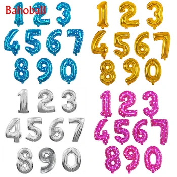 

16 inch Figure Digit Number Foil Balloons Birthday Party Supplies Wedding Decoration Gold Silver Blue Pink Inflatable Air Ballon