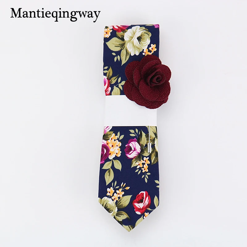 Мужской винтажный хлопковый галстук Mantieqingway с цветочным принтом 6 см | Аксессуары