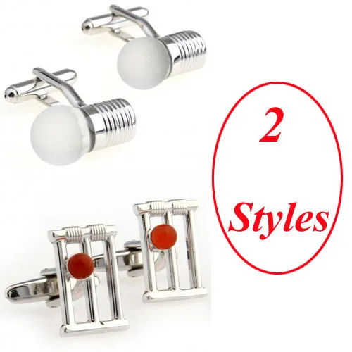 

2 Designs Thinking Cufflink Lamp Bulb Cuff Link Free Shipping