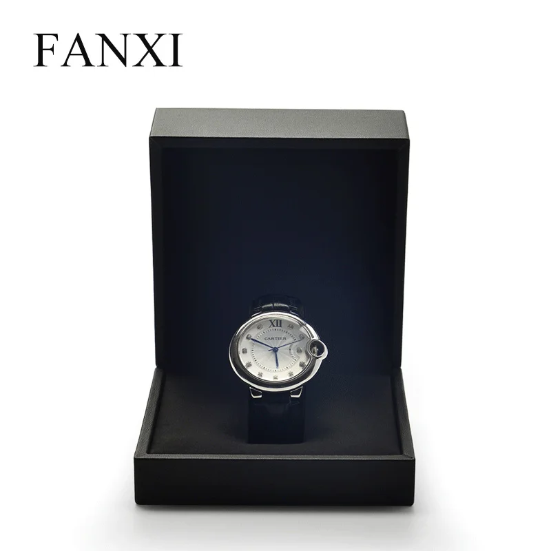 FANXI New Style Wrist Watch Box PU Leather with Silk Internal Black & White Watch Display & Storage Box Watch Organizer