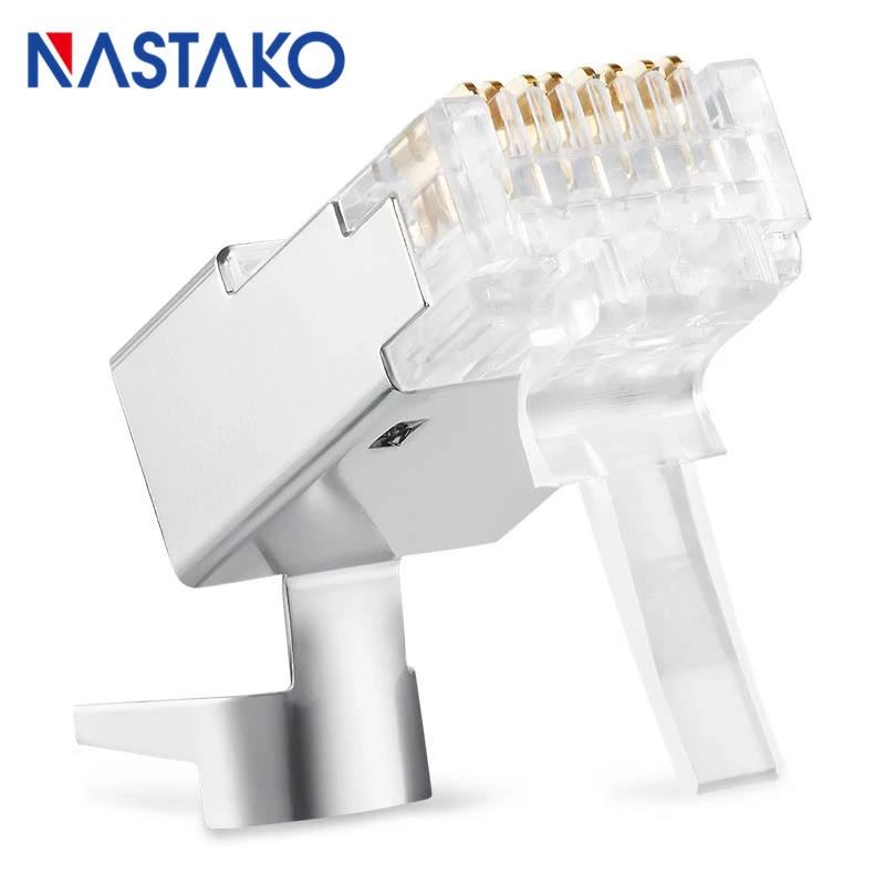 NASTAKO 100 шт. Cat7 RJ45 разъем Cat 7 коннекторы с кристаллами экранированные FTP Модульные