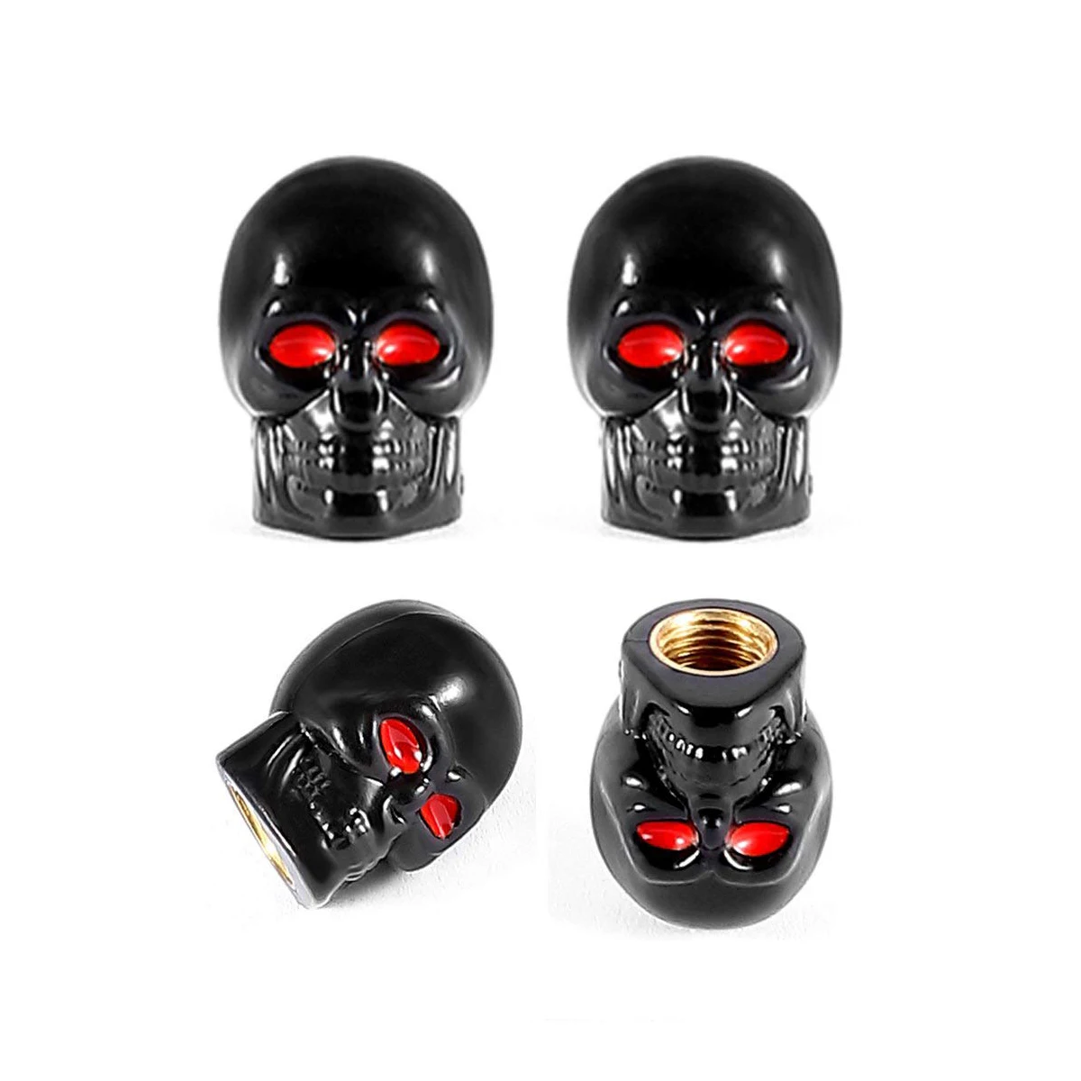 

4Pcs/Set Universal Car Skull Style Antirust Copper Core Motorcycle Bike Car Wheel Tyre Tires Valve Stem Caps