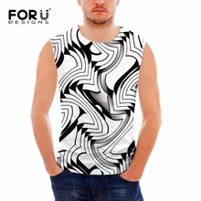 FORUDESIGNS/3D Полосатый печати майка для мужчин повседневное жилет рубашка брендовая одежда мужской Regatas Masculina Бодибилдинг Тонкий Singlets