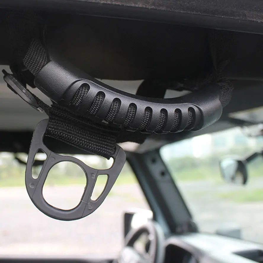 New Black Car Unlimited Roll Bar Grab Pull Handles Thin Holder Fit For