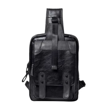 

2018 New Men PU Leather Top Quality Cross Body Messenger Shoulder Travel Trend Riding Fahion Casual Sling Pack Chest Bag