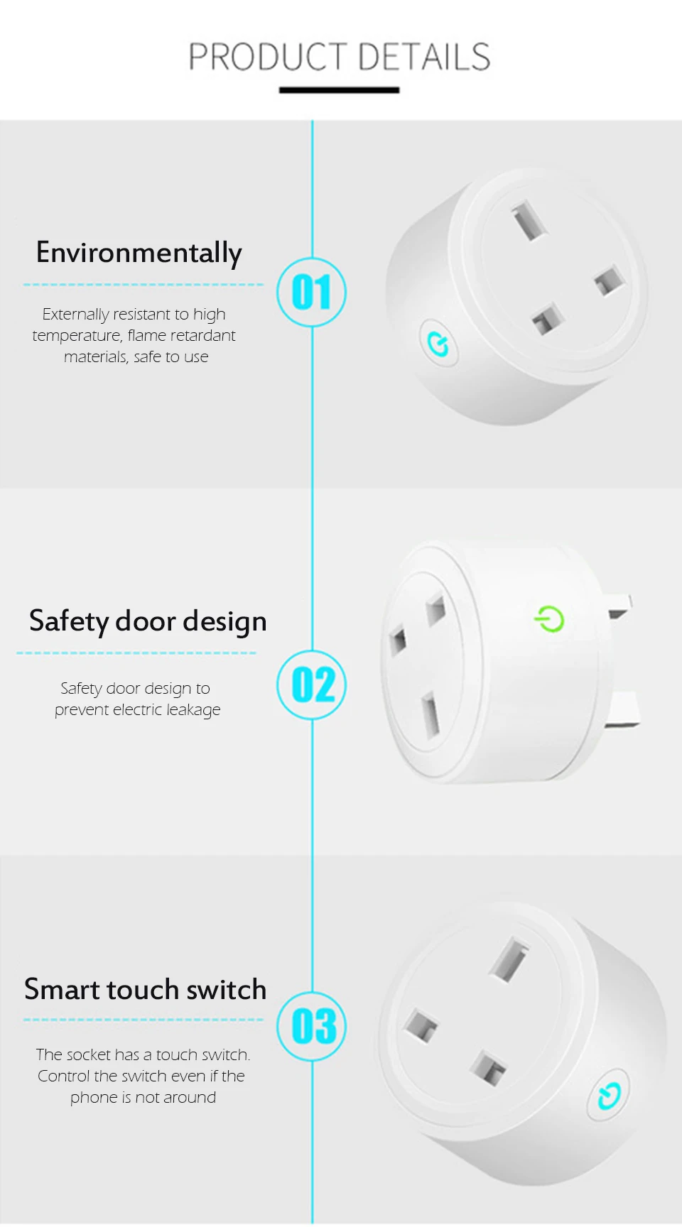 1PC UK Smart Socket Wifi Wireless APP Remote Power Switch Voice Intelligent Home Power Plug for Amazon Alexa Google Outlet (10)