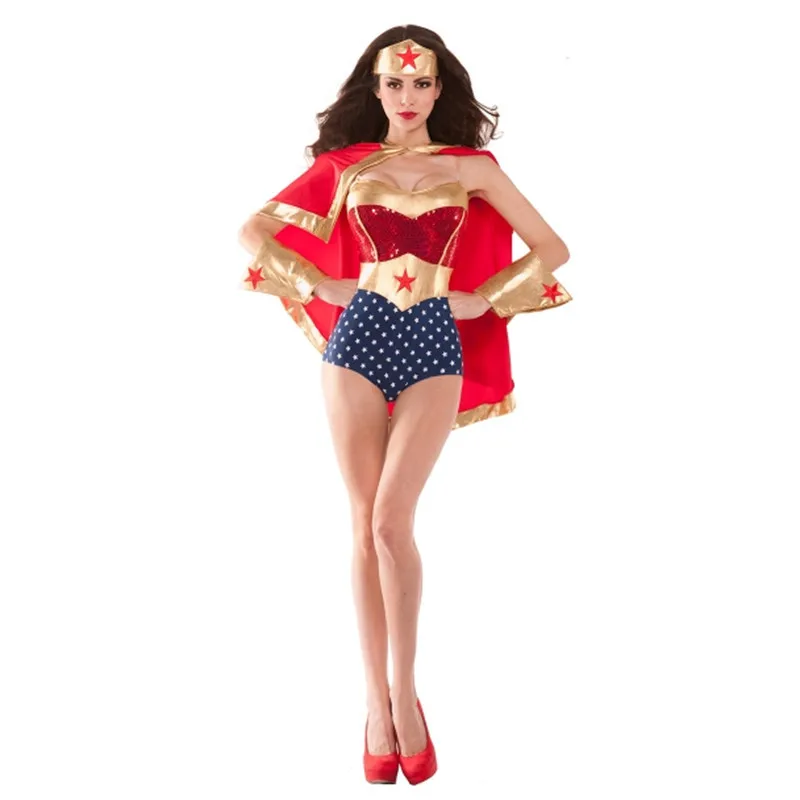 

High Quality Sexy Wonder Woman Superwoman Costume Halloween Cosplay Adult Super Superwoman Fancy Dress