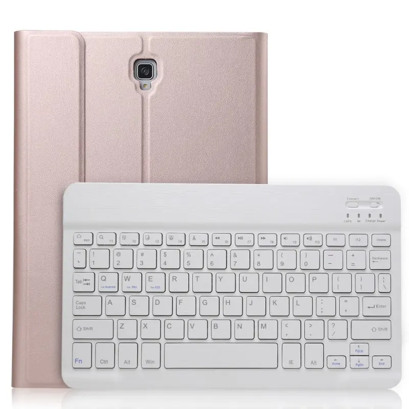 Съемная клавиатура Bluetooth кожаный чехол для Samsung Galaxy Tab A A2 10,5 T590 T595 SM-T590 чехол Funda с карандашница - Цвет: Rose Gold