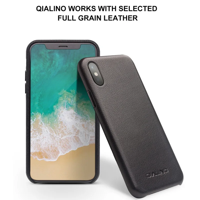 QIALINO, чехол для телефона из натуральной кожи, для iPhone XS, ручная работа, роскошный, модный, ультра тонкий, задний рукав, чехол для iPhone 5,8 дюймов