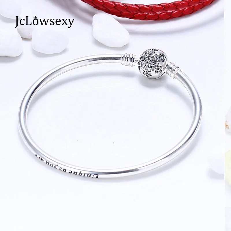 

New 925 Sterling Silver Unique As You Are Snowflake Moments Basic Bracelets & Bangles CZ Fit Original Pan Charm Bead DIY Jewelry