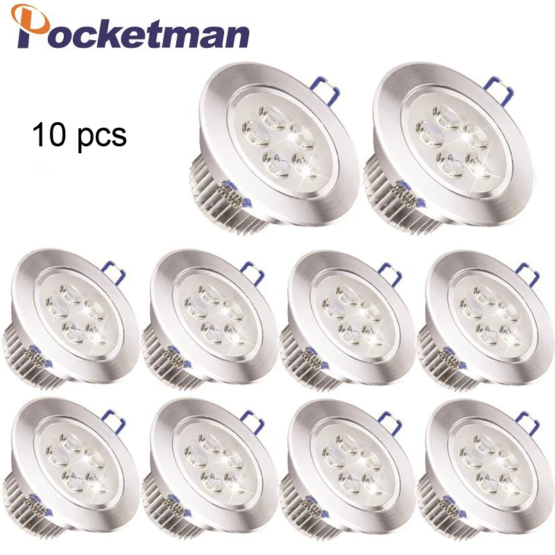 10 Pack,Pocketman 110V 5W Dimmable LED Ceiling Light Downlight,Cool White Spotlight Lamp Recessed Lighting Fixture,with LED Driver 10 Pack,Pocketman 110V 5W Dimmable LED Ceiling Light Downlight,Cool White Spotlight Lamp Recessed Lighting Fixture,with LED Driver