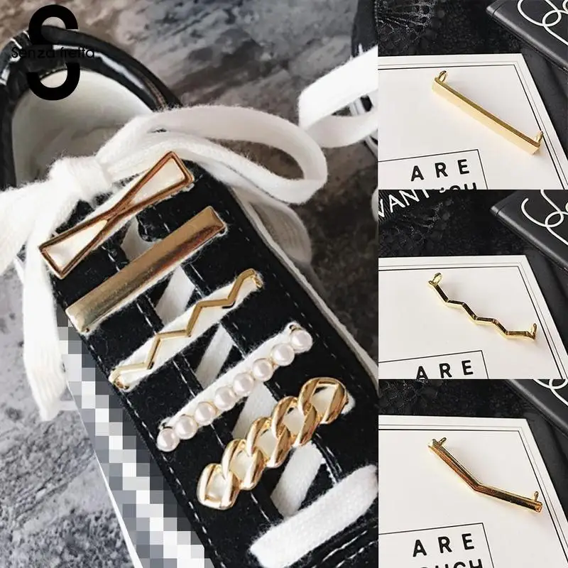 

Senza Fretta 1Pair Shoelaces Decoration White Rhinestones Crystal Shoelace Clips Women Sports Shoes Decorative Accessories