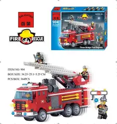 Просвещения City Полиция пожарная машина пожарный автомобиль Строительные блоки Устанавливает Кирпичи Модель детей игрушки подарок для