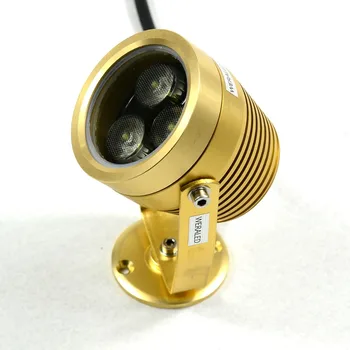 

WERALED 3W Underwater Lights IP68 Golden Apperance Waterproof Spotlight Floodlight AC85-265V White Color