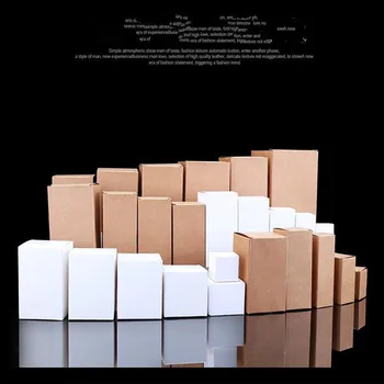 

50pcs / 5x5x5/6/7/8/12cm Sizes Kraft Paper Box Diy Lipstick Perfume Essential Oil Bottle Packaging Boxes Valve Tube Package