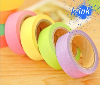 

1 Set 10 Rolls Fashion pure color tape , decorative paper roll , colored craft tape , purple red yellow green blue tape