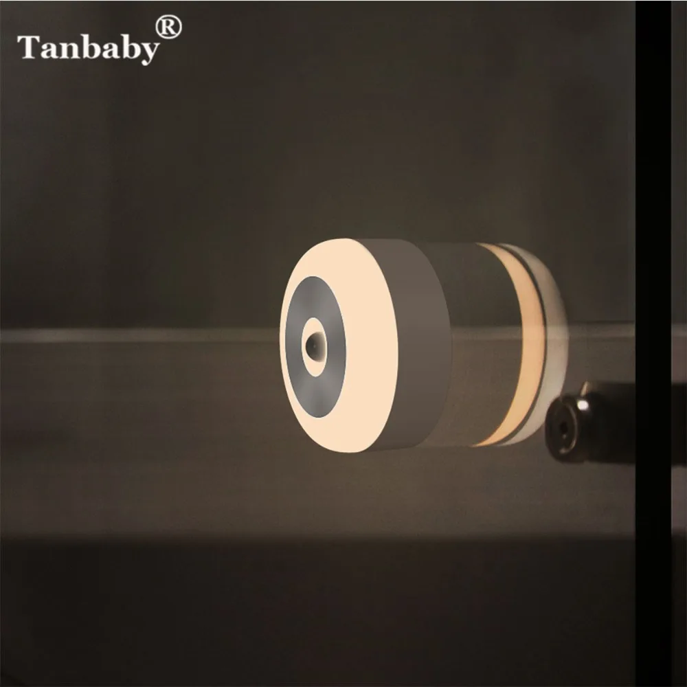 

Tanbaby LED Night Light PIR Motion Sensor USB Rechargeable/Battery Powered Wall Lamp Bedside Dormitory Energy Saving