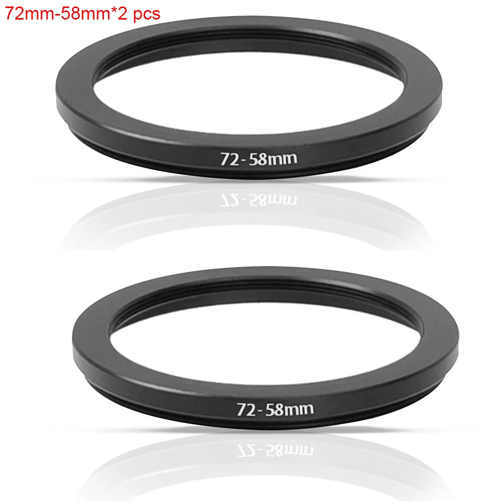 

JUST NOW High-quality 2 PCS 72-58MM Step-Down Ring Filter Adapter (72MM Lens to 58MM Accessory) (2 PCS Ring Filter Adapter)