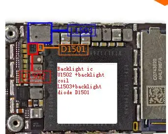 

10sets/lot=60pcs, for iPhone 6G 6 PLUS 6plus 6+ 6P Backlight IC U1502 + Backlight coil L1503 + backlight diode D1501 + filters