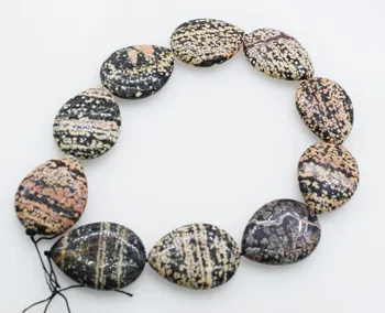 

10 pieces loose beads black spot agate drop 40*30mm nature FPPJ wholesale DIY for making necklace