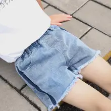 Новинка года; летние джинсовые шорты для девочек модные детские хлопковые джинсовые брюки в Корейском стиле детская одежда; шорты Spodenki; Y1479
