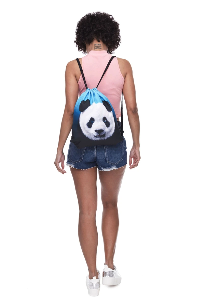 2019 новые модные женские туфли панда рюкзак 3D печать путешествия softback для женщин сумка со шнурком сумка