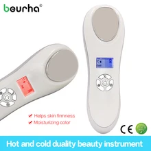 Beurha светодиодный светильник фотонный массажер для лица ультразвуковая Вибрация горячий холодный молоток для лица подтягивающий кожу звуковой вибрационный массаж
