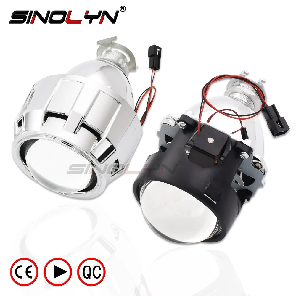 Skup Sinolyn soczewki reflektorów 2.5 H4 H7 Bi soczewki ksenonowe Mini projektor HID dla Auto światła samochodowe akcesoria modernizacji skorzystaj z H1 lampa ksenonowa