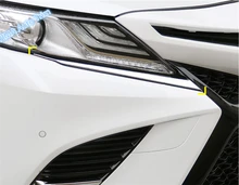 

Lapetus Auto Styling Front Head Lights Lamps Eyelid Eyebrow Cover Trim 2 Pcs Fit For Toyota Camry 2018 - 2021 Bright Style