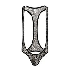 Комплекты комбинезон для мужчин, мужские боди, сексуальные комбинезоны с леопардовым принтом, Сексуальная мужская Пижама комбинезоны для взрослых, жилет, шорты, нижнее белье