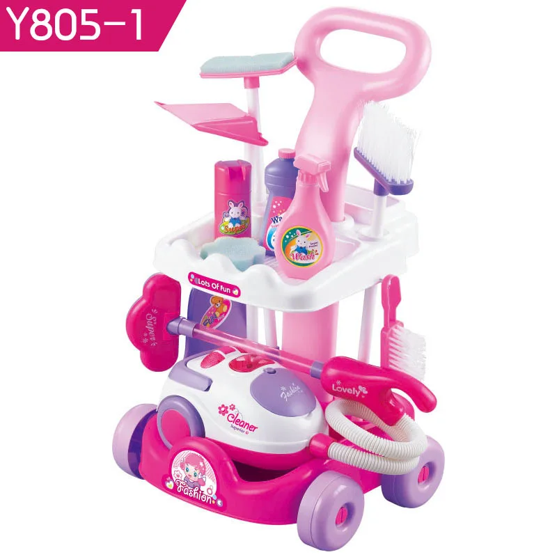 Детские ролевые игры толкающий чистый автомобиль мебель игрушки набор моделирования прибор Детская ролевая игра вакуумные приспособления для уборки кухни автомобиль кукла
