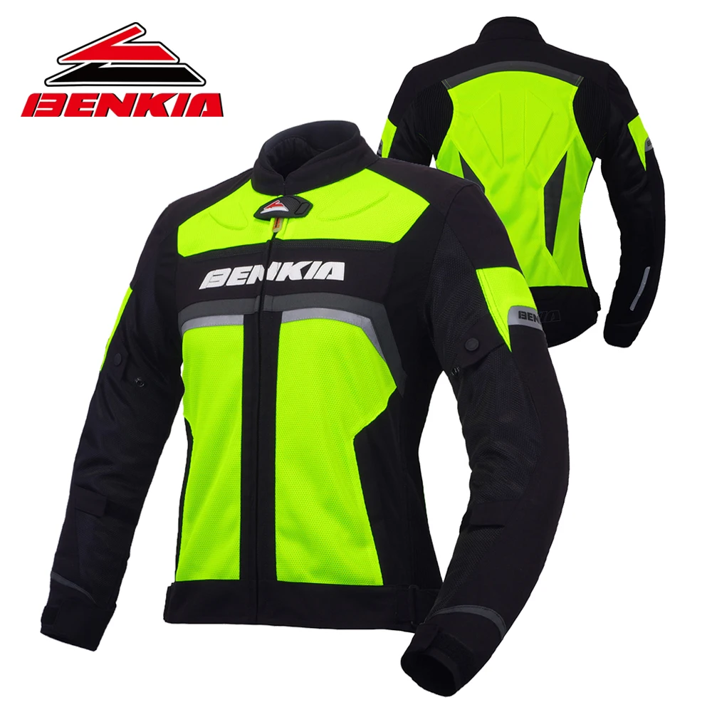 

BENKIA Motorcycle Jacket Motocross Moto Biker Jacket Spring Summer Mesh Riding Denim Jacket For Women Moto Protection JS-W35