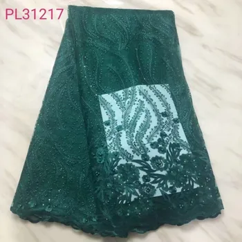 

African Lace Fabric 2019 Green High Quality 5 yards Lace Tulle Lace Fabric African French Net Lace Fabric For Eveing Dress