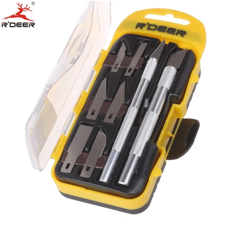 

8Pcs Wood Carving Knife Fruit Food Craft Sculptural Cutter Engraving Knife SK5 Steel Replaceable Blades Hand Tools