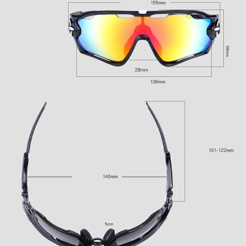 4 Lens TR90 Outdoor Sports Polarized Cycling Glasses Men Women Bike Goggles Bicycle Cycling Eyewear SunGlasses With Myopia Frame
