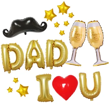 

Father mother I love you set for mothers Fathers day party decoration 32 inch gold letter balloons Best Mom Ever foil balloons