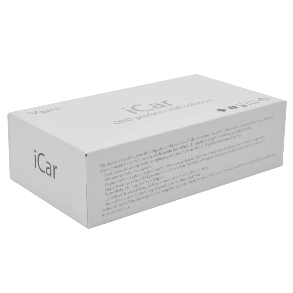 Автомобильный диагностический интерфейс Vgate iCar3 ELM327 Wifi OBD OBDII ELM 2020 OBD2 Wi Fi Поддержка