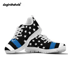 Doginthehole тонкая Голубая линия печати Для женщин кеды, кроссовки женские спортивные Harajuku Обувь с дышащей сеткой обувь для медсестры женские подарки